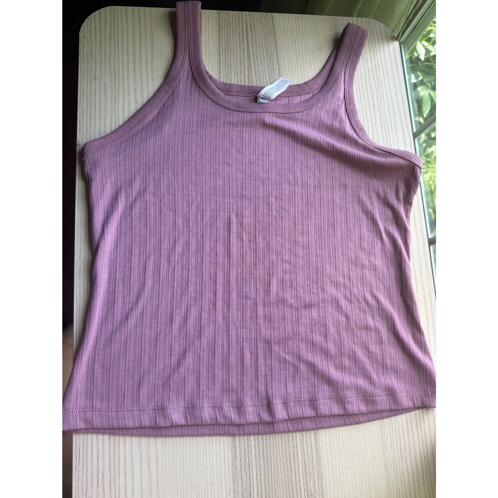 Auden Womens Mauve Purple Ribbed Pajama Set Tank Top and Shorts Size Medium - Picture 6 of 8
